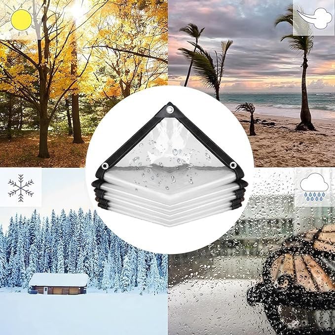 Lona transparente para pérgola que frena la lluvia en paneles laterales de cenador 4