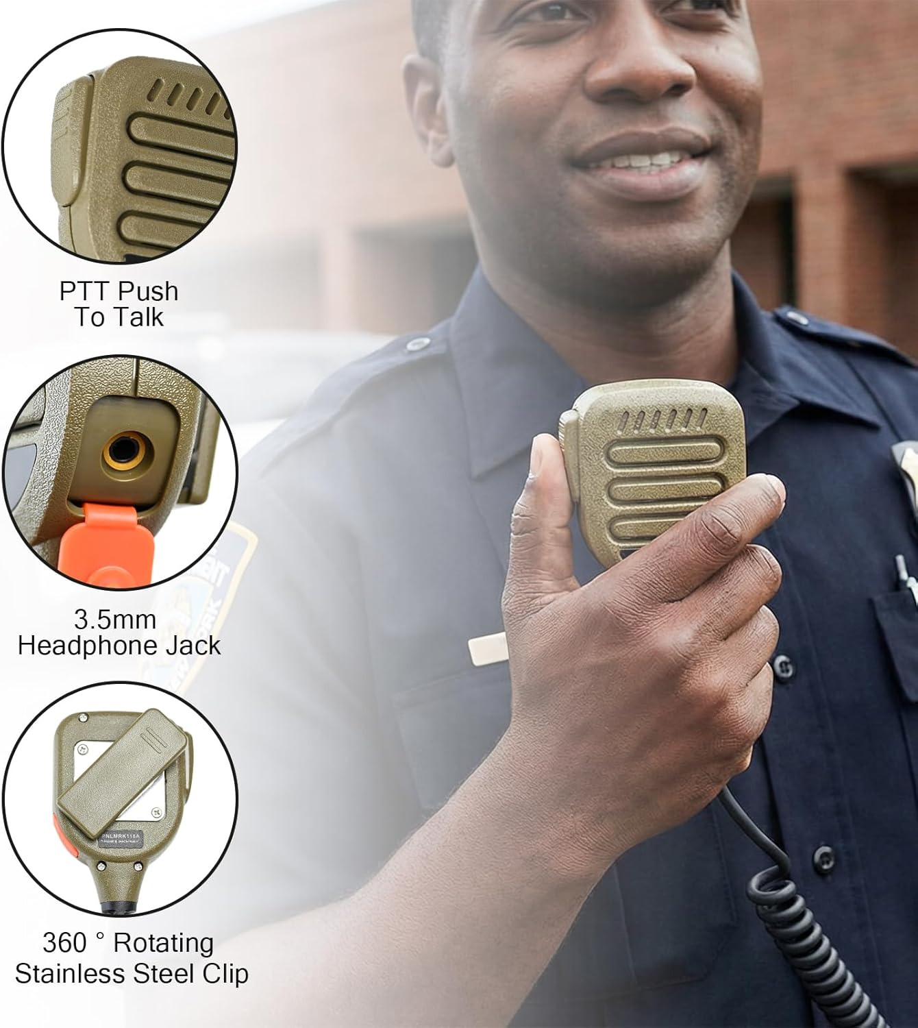 IP65 Waterproof Microphone Shoulder Mic for Motorola Vertex Standard Radio EVX-261 EVX-531 EVX-534 EVX-539 VX-210 VX-231 VX-261 VX-264 VX-351 VX-354 VX-410 VX-424 VX-450 VX-451 VX-454 VX-459 - Image 5