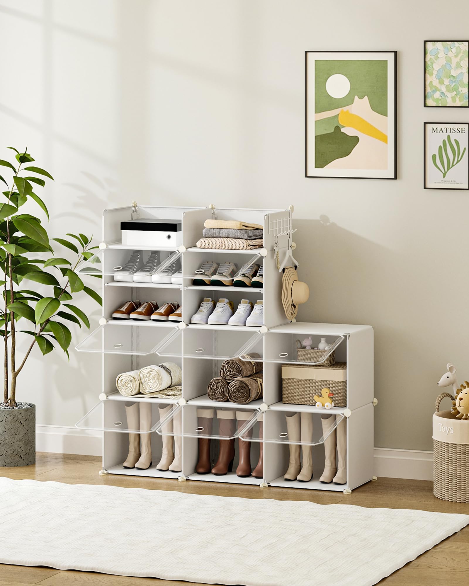 SONGMICS Cassapanca, Pouf Contenitore, Poggiapiedi 40 X 110 X 39 Cm, Ottomano Con Gambe In Legno, Regge Fino A 300 Kg, Per Soggiorno, Camera Da Letto, Dormitorio, Bianco Crema LSF089W01 - 11