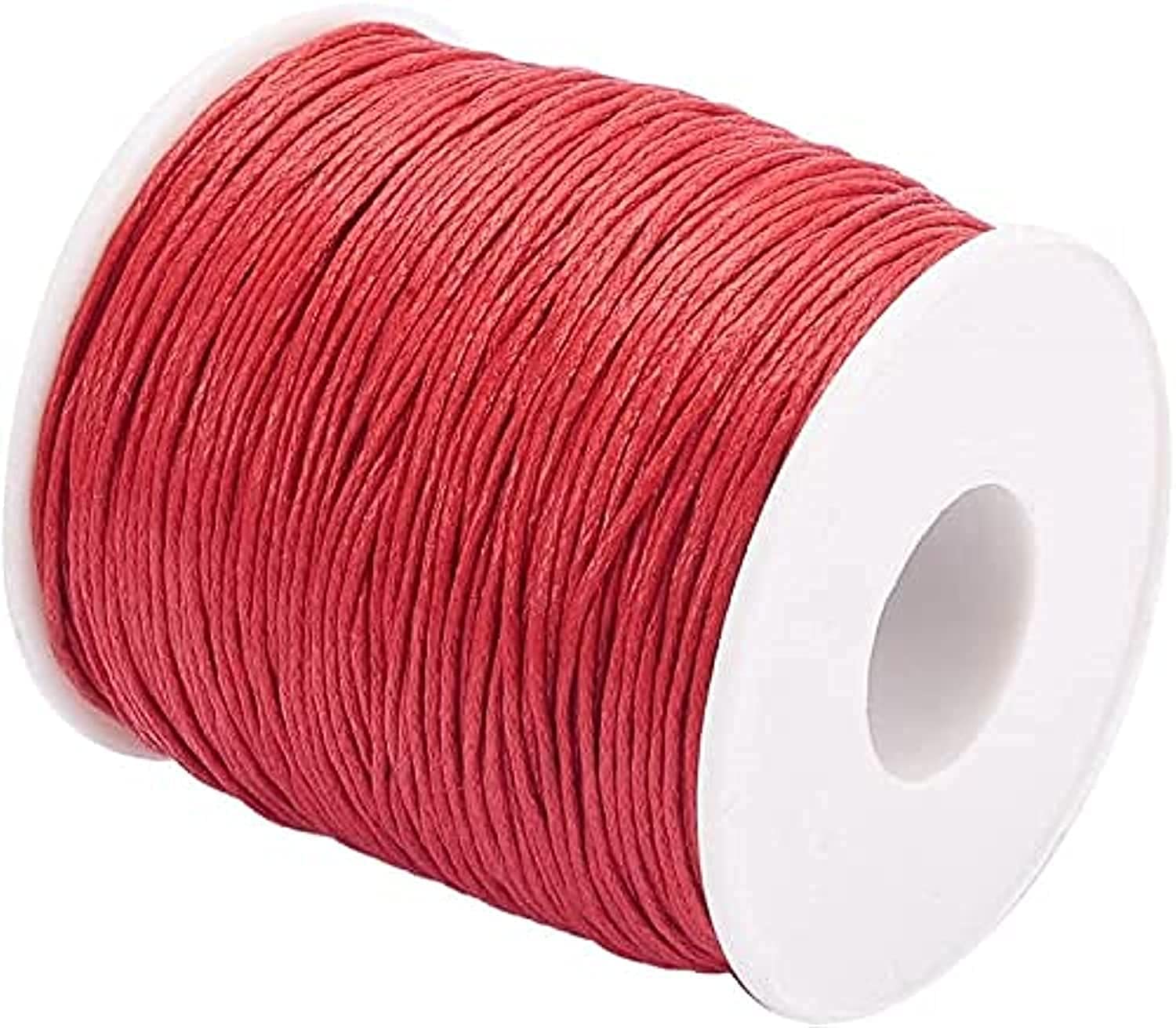 ELECDON 1 Roll 1mm 100 Yards Waxed Cotton Cord Thread Beading String For Jewelry Making Crafting Beading Macrame 1mm - 100 Yards Red