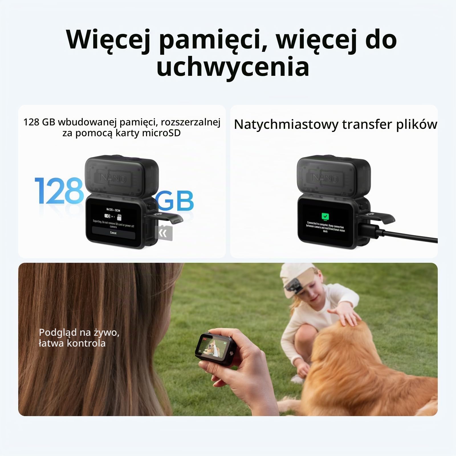 DJI Osmo Nano Bundle Nomade (128 GB), kamera do vlogowania 4K