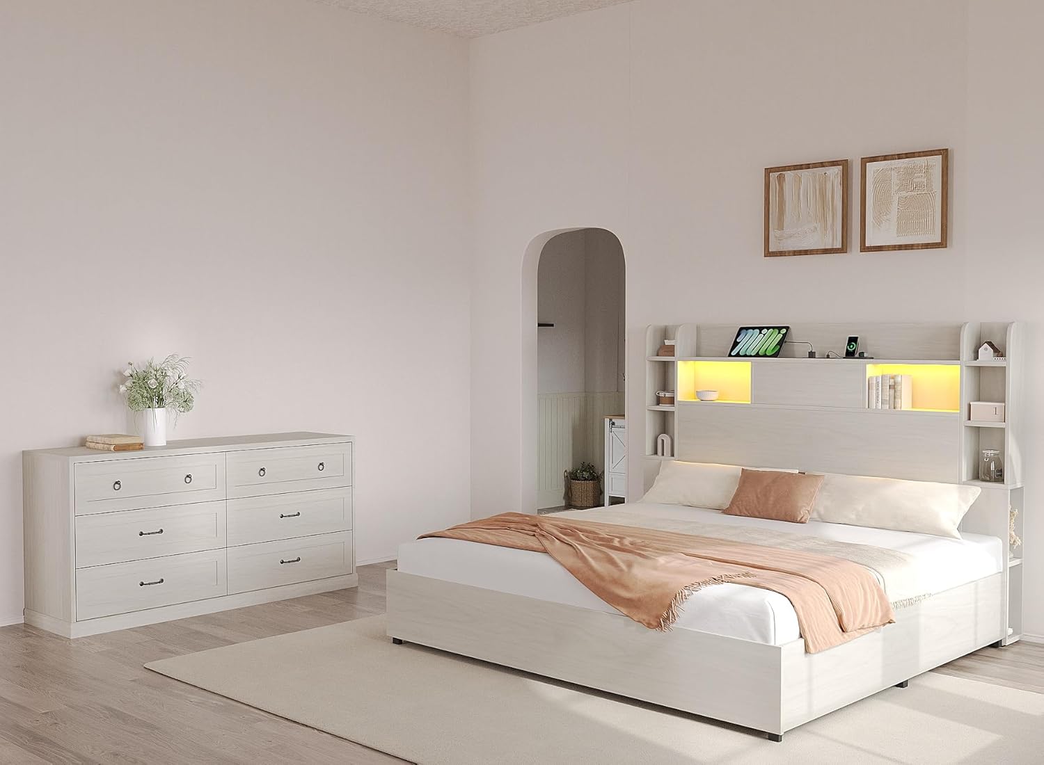 YITAHOME DWVO 2 Pieces Bedroom Sets Includes King Bed