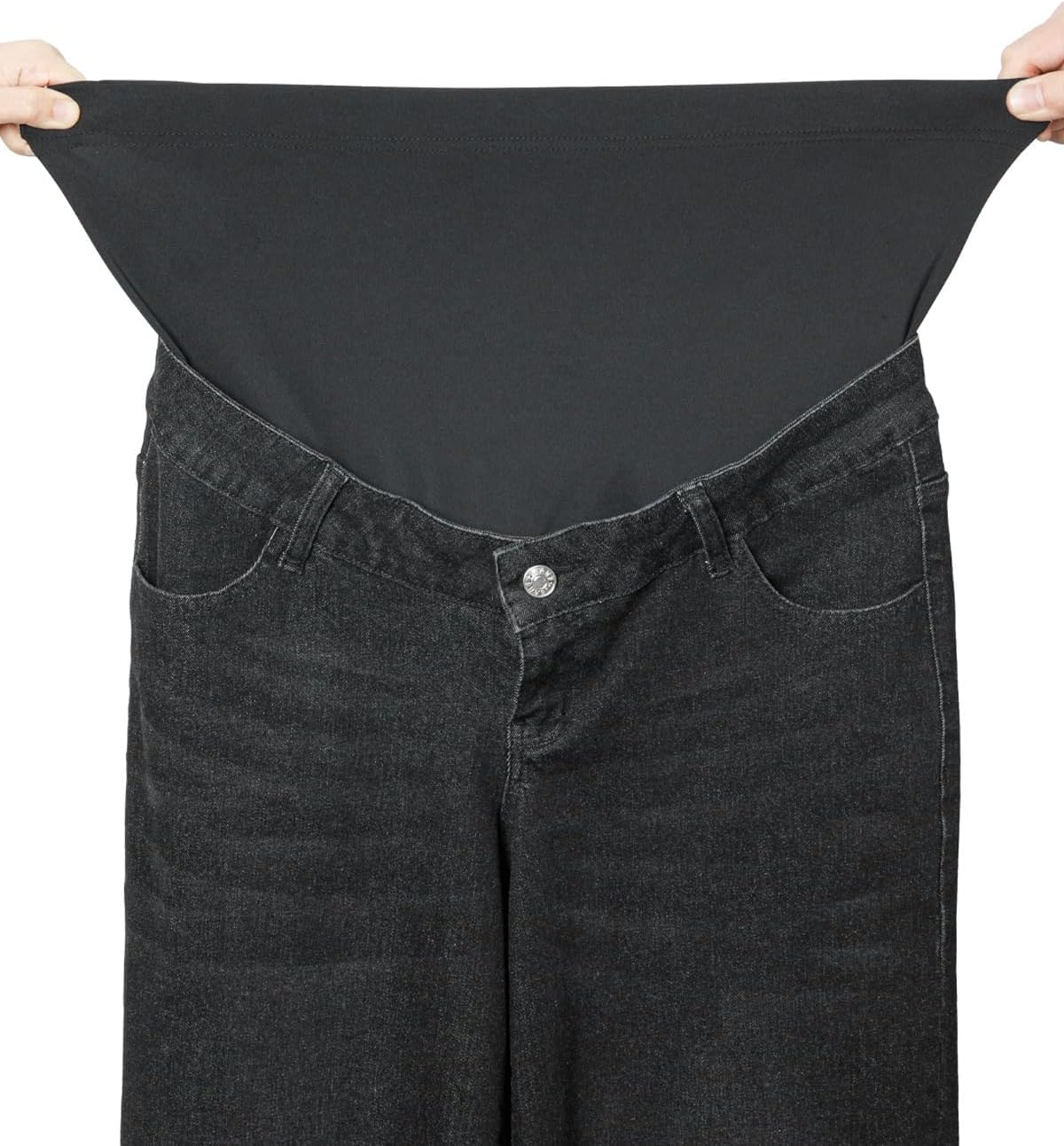 BLENCOT Womens Maternity Jeans Over Belly Wide Leg Pregnancy Pants for Work