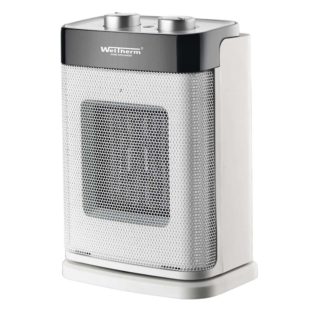 WelTherm Portable Room Heater |1000/2000W| PTC Ceramic Electric Fan Heater with Adjustable Thermostat, Overheat & Tip-Over Protection | Swing Air Function| Fast Heating for Home & Office HPC-07-image-2