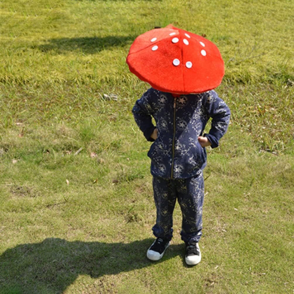 STOBOK Kids Mushroom Hat Costume Funny Party Headdress for Children Role Play Photo Props Bright Color Soft Material - Image 8