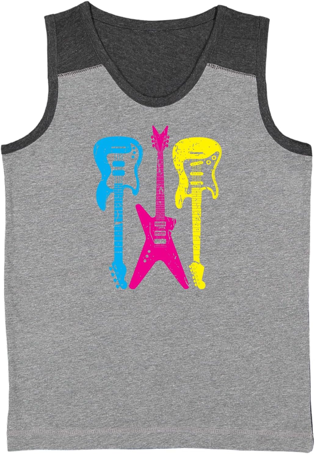 Neon Guitars - Rock Star Musician Youth Contrast Back Tank Top