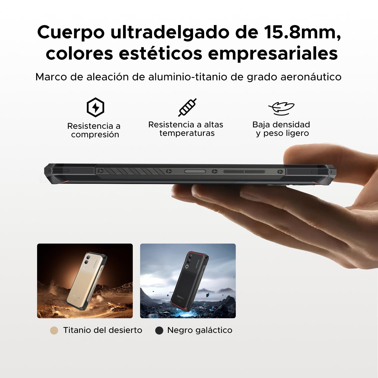 Blade20Turbo 5G Movil Irrompible, 6,6" 32GB+256GB/2TB, 10300mAh/33W Android 15 Móvil Rugerizado, Dimensity 7050 5G Teléfono Móvil Resistente, 50MP/Dual SIM/Face ID/OTG/NFC/GPS IP68