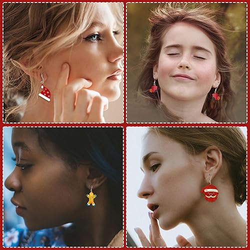 Miniatura 7 de Moldes de resina de Navidad, moldes de resina de Navidad de silicona para aretes, llaveros y adornos, moldes de Navidad para hornear resina,