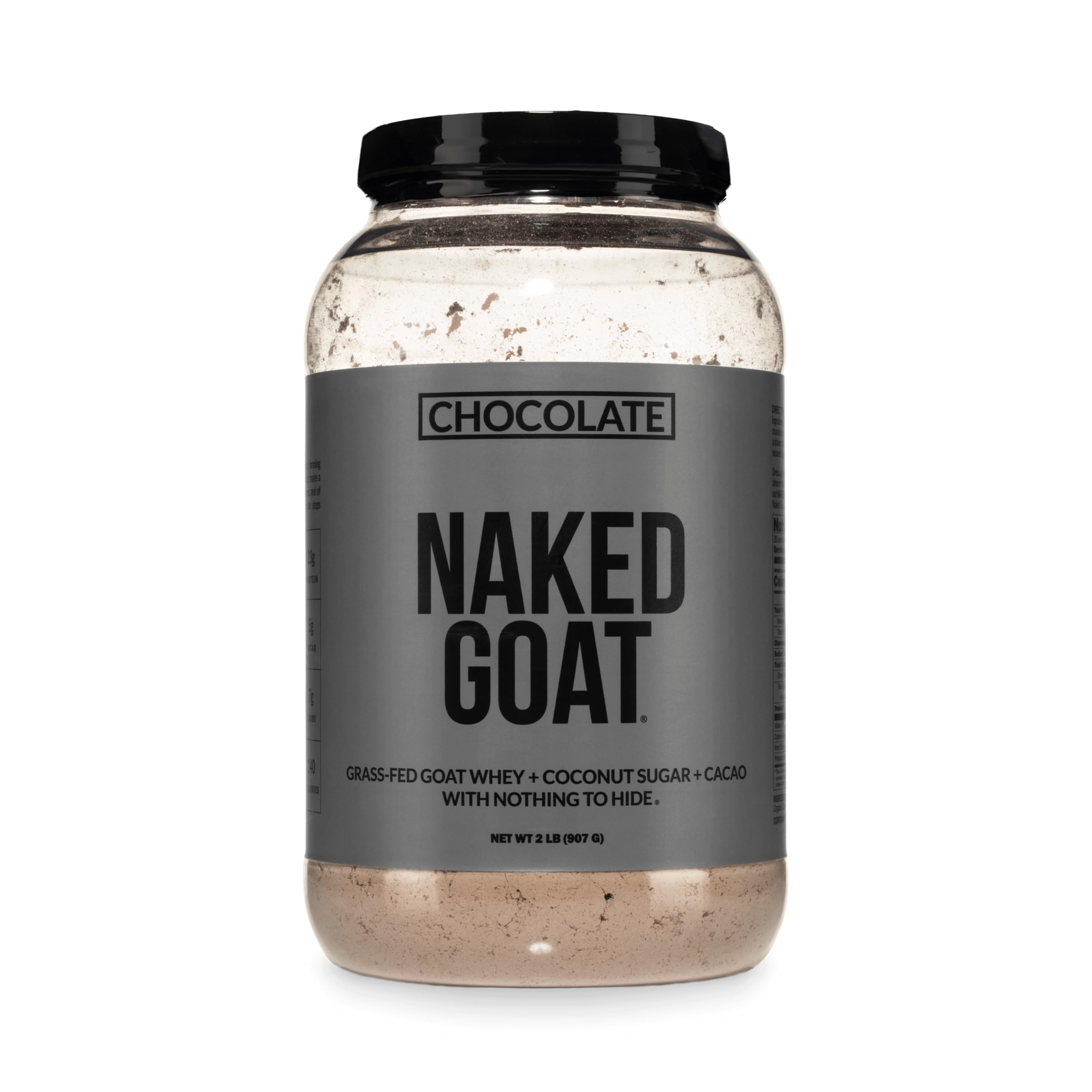 NAKED Goat Chocolate Protein Powder - Pasture Fed Goat Whey Protein Powder from Small-Herd Dairies - Only 3 Ingredients - GMO Free, Soy Free - All Natural - 23 Grams of Protein - 25 Servings