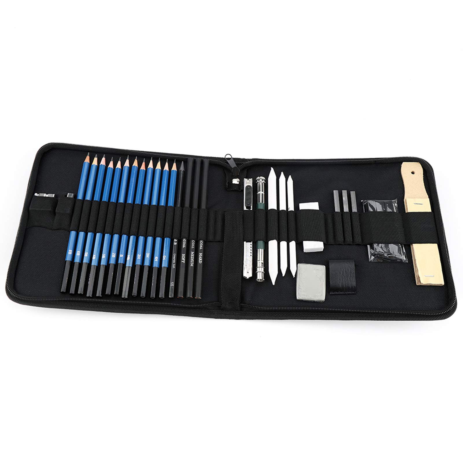 32 pièces/ensemble Kit de crayons de dessin professionnels ensemble d'outils d'esquisse fournitures d'art avec sac de transport
