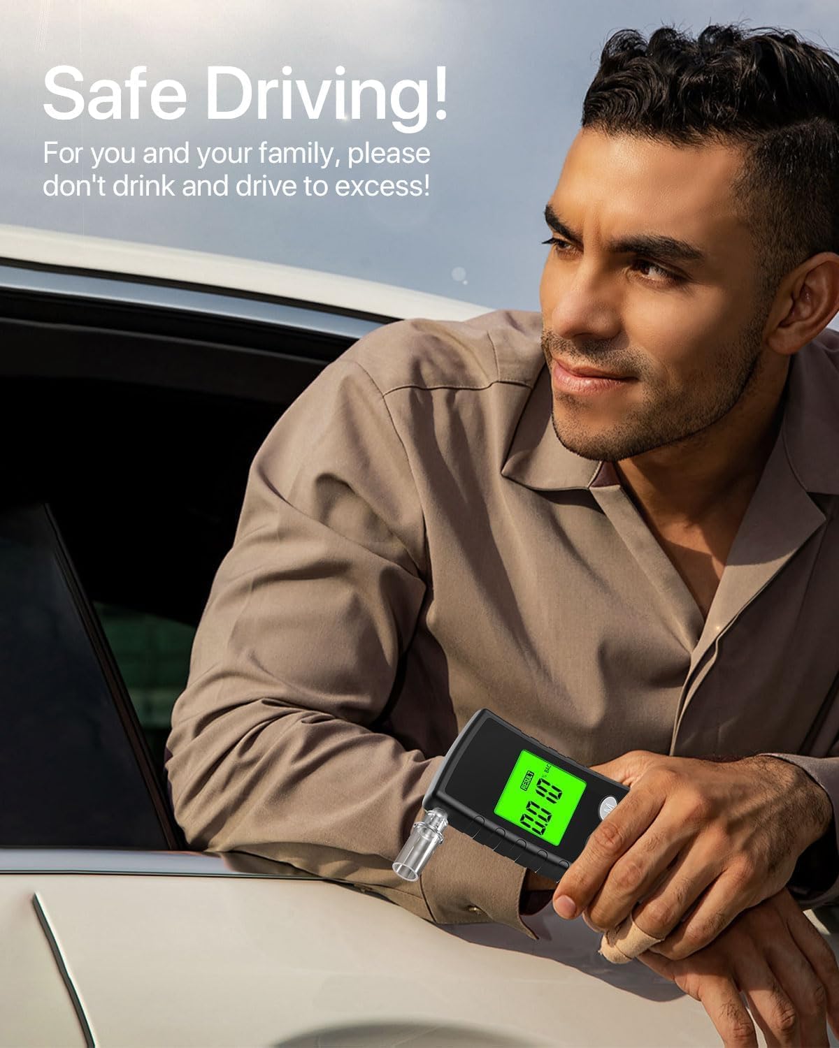 2026 Upgraded Breathalyzer,Breathalyzers for Alcohol with LCD Digital Display,Alcohol Breathalyzer Tester for Home Use,Portable Breathalyzer with 10 Mouthpieces and Carrying Case