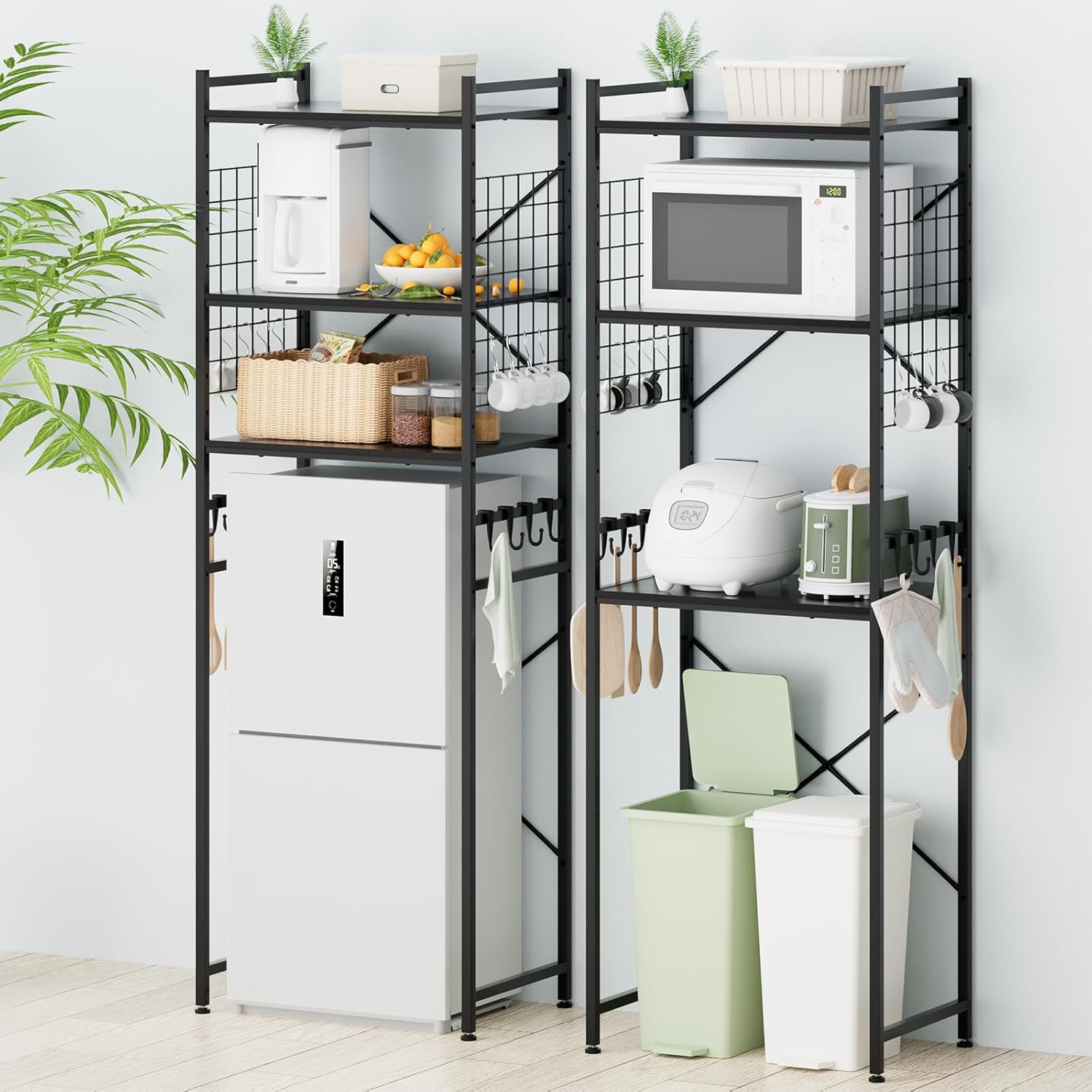 TTWO 冷蔵庫上ラック ゴミ箱上ラック 洗濯機ラック W60×D40×H180cm 棚