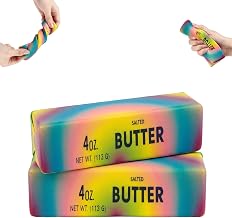 13.5 CM Rainbow Butter Squishy - 2 PCS Realistic Slow Rising Rainbow Butter Squishy, Soft Stress Relief Sensory Squeeze Toys for Adults, Fidget Toys for Office, School & Travel 2 Pcs