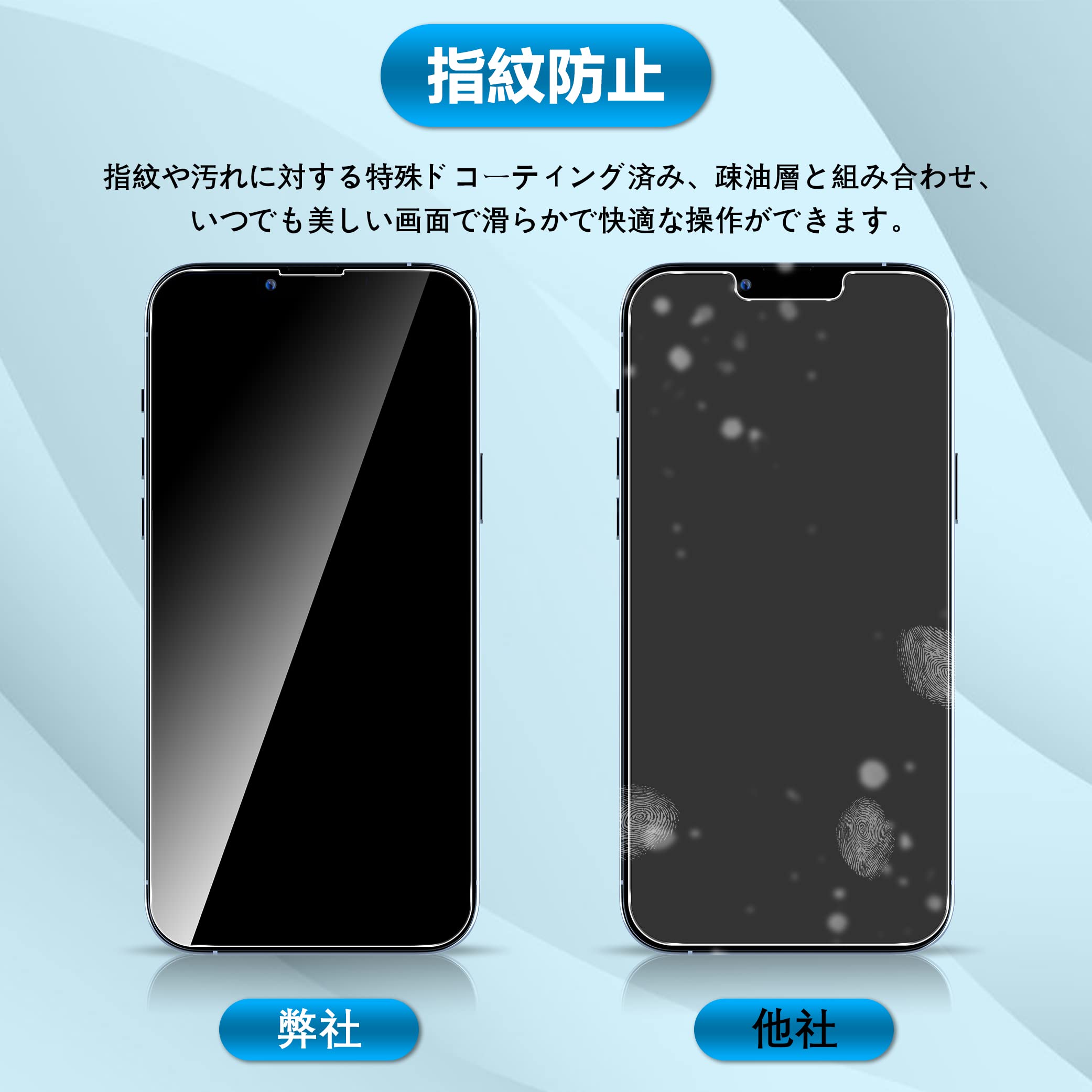 Amazon | UniqueMe 【2+2 セット】 iPhone 13 Pro 適用 ガラス