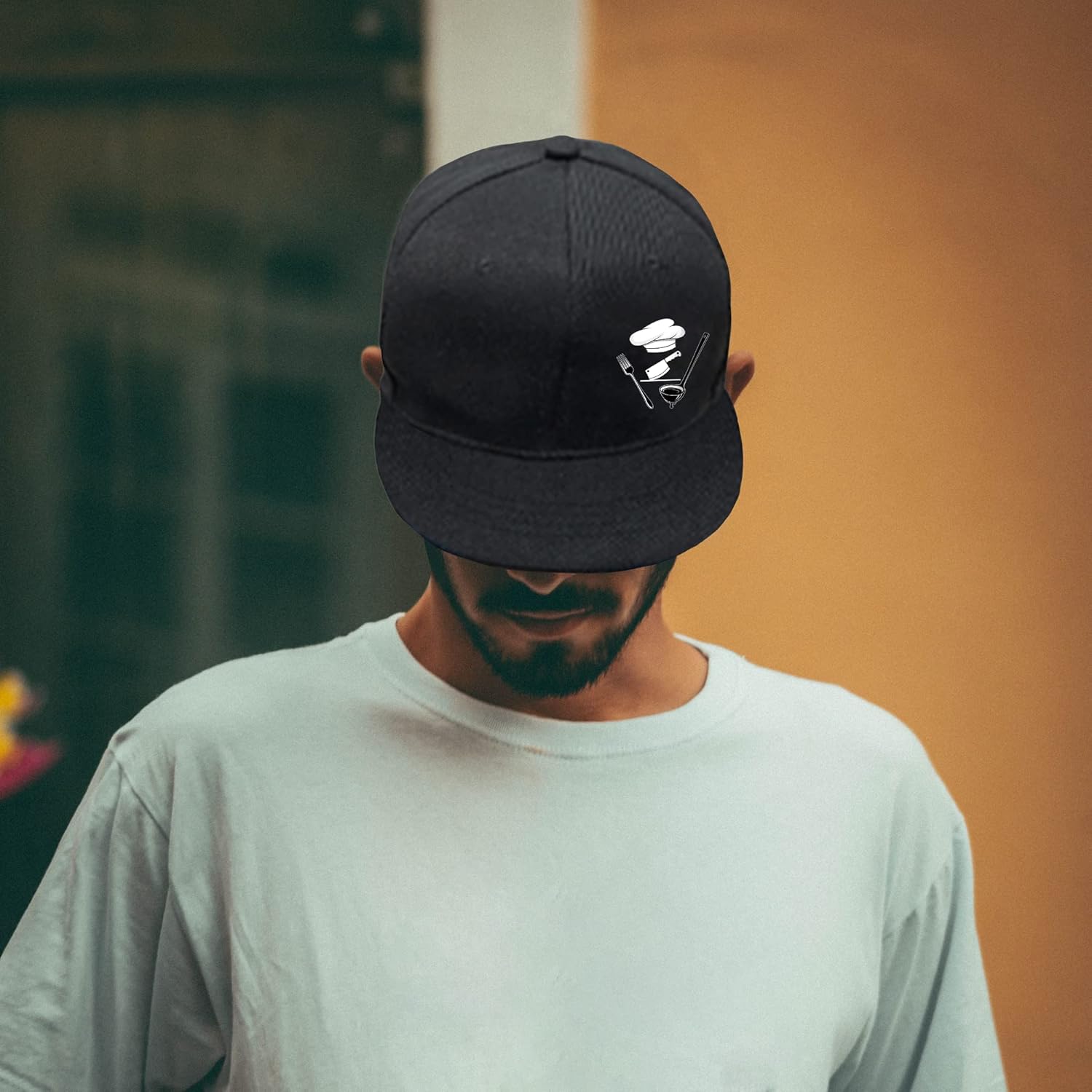 Snapback Hat for Men Boys Black Baseball Cap Flat Bill Dad Hats Trucker Caps Gift for Teens Flat Brim Hat - Image 5