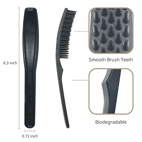 Miniatura 6 de CHANYI - Cepillo de pelo de bambú nano carbono, 100% compuesto de fibra de bambú compostable a base de plantas, duradero, antiestático y resistente