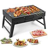 Uten Barbecue a Carbonella Portatile per 2-6 Persone, Griglia Pieghevole