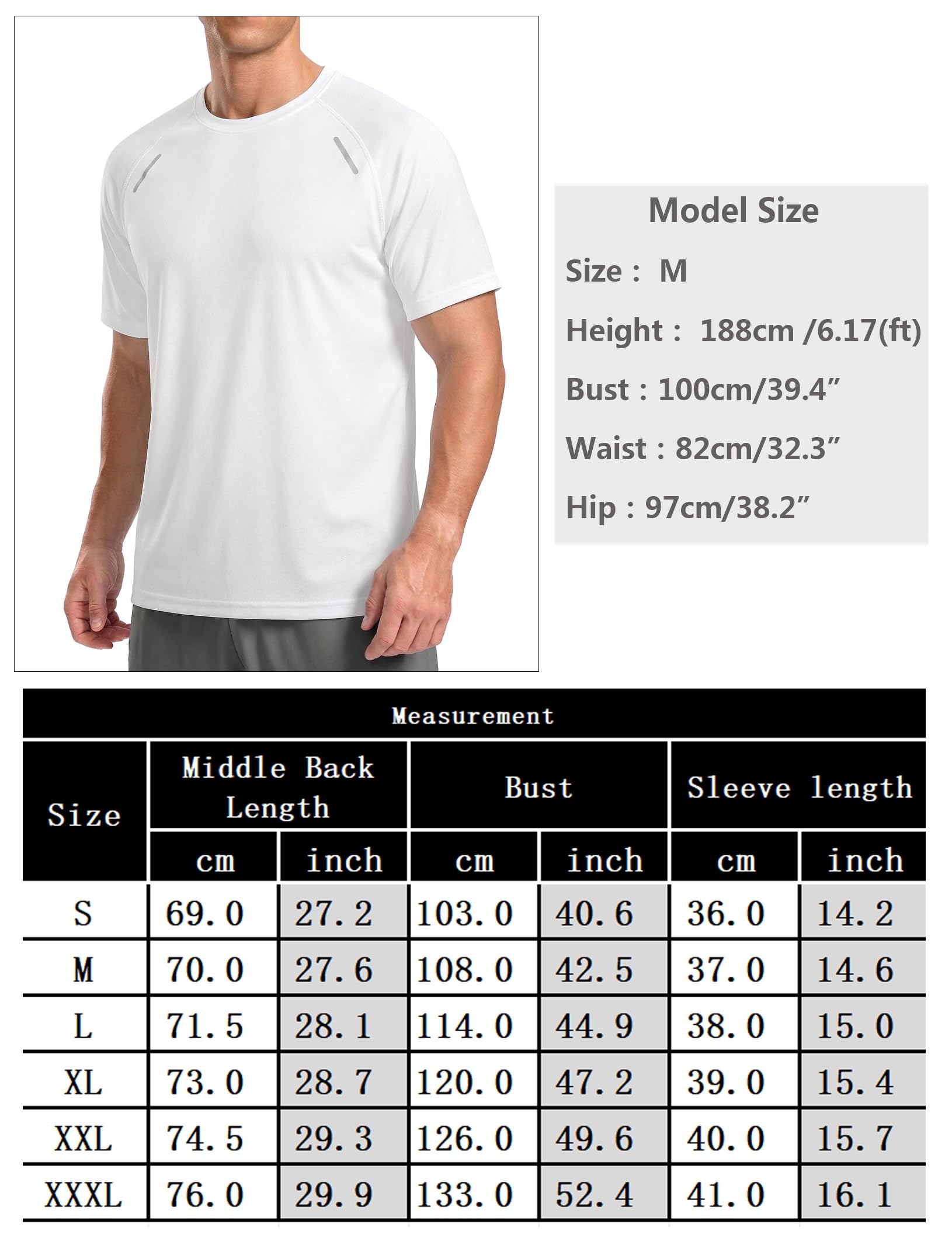 Camiseta deportiva para hombre, cuello redondo, manga corta, transpirable, secado rápido, fitness, gimnasio, entrenamiento, S - 3XL — view 6