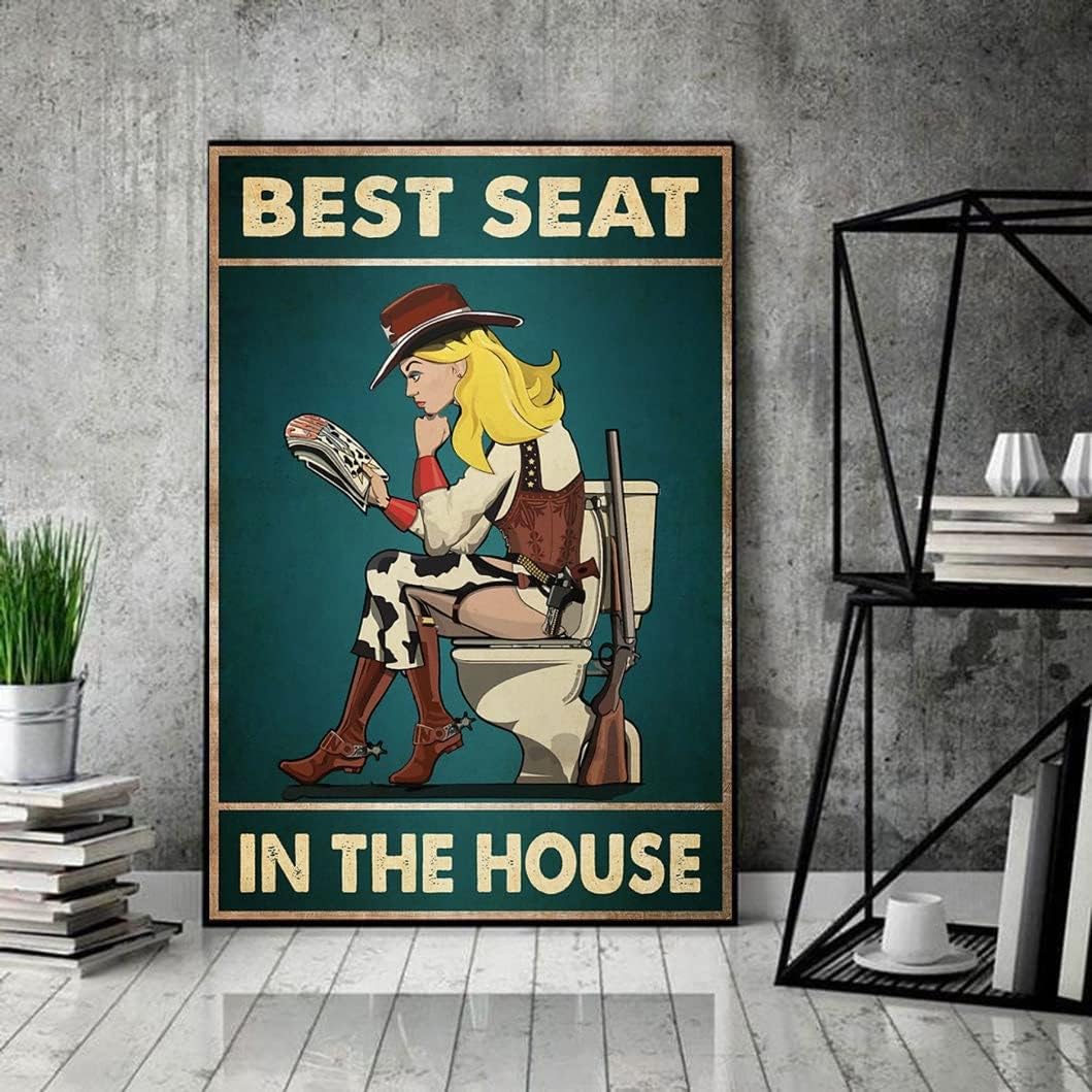 Curated visual reference: Vintage Metal Signs Bathroom Reference: Amazon Com Metal Signs Vintage Best Seat In The House