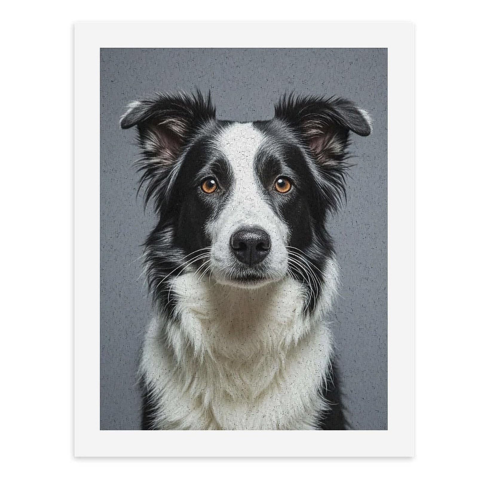 GHBNK Border Collie Paint by Numbers Kit for Adults Beginner DIY Adult Paint by Number Kits on Canvas Watercolor Oil Number Painting for Adults, Perfect for Home Decor Gift 40x30cm