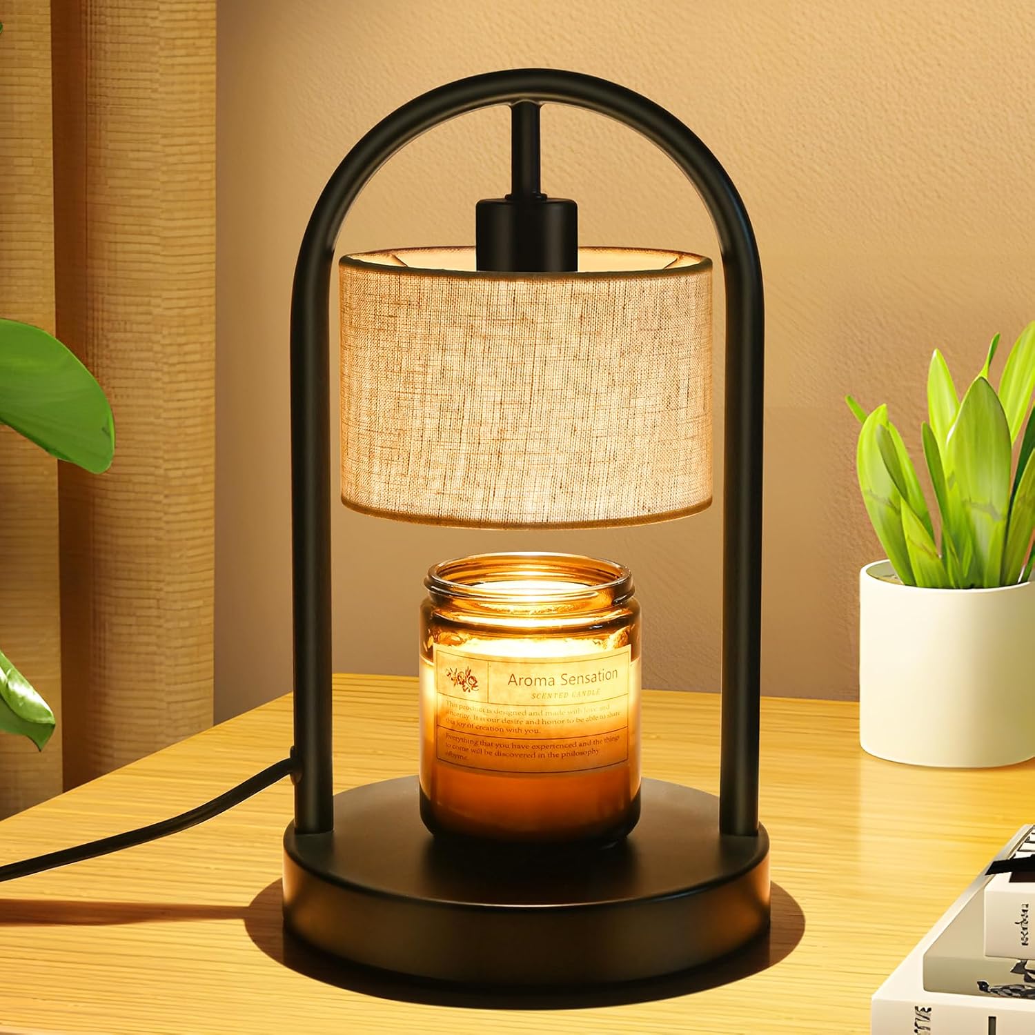 Candle Warmer Lamp with Timer, Dimmable Candle Lamp Warmer for Jar Candles, Wax Warmer with 2 Bulbs, Birthday Gifts for Women Mom, House Warming Gifts New Home Decor (Single-Bracket)