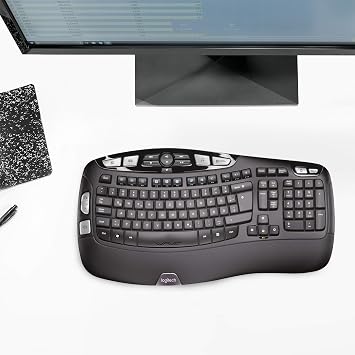 Logitech K350 Keyboard - Wireless Connectivity - RF - Black - USB Interface