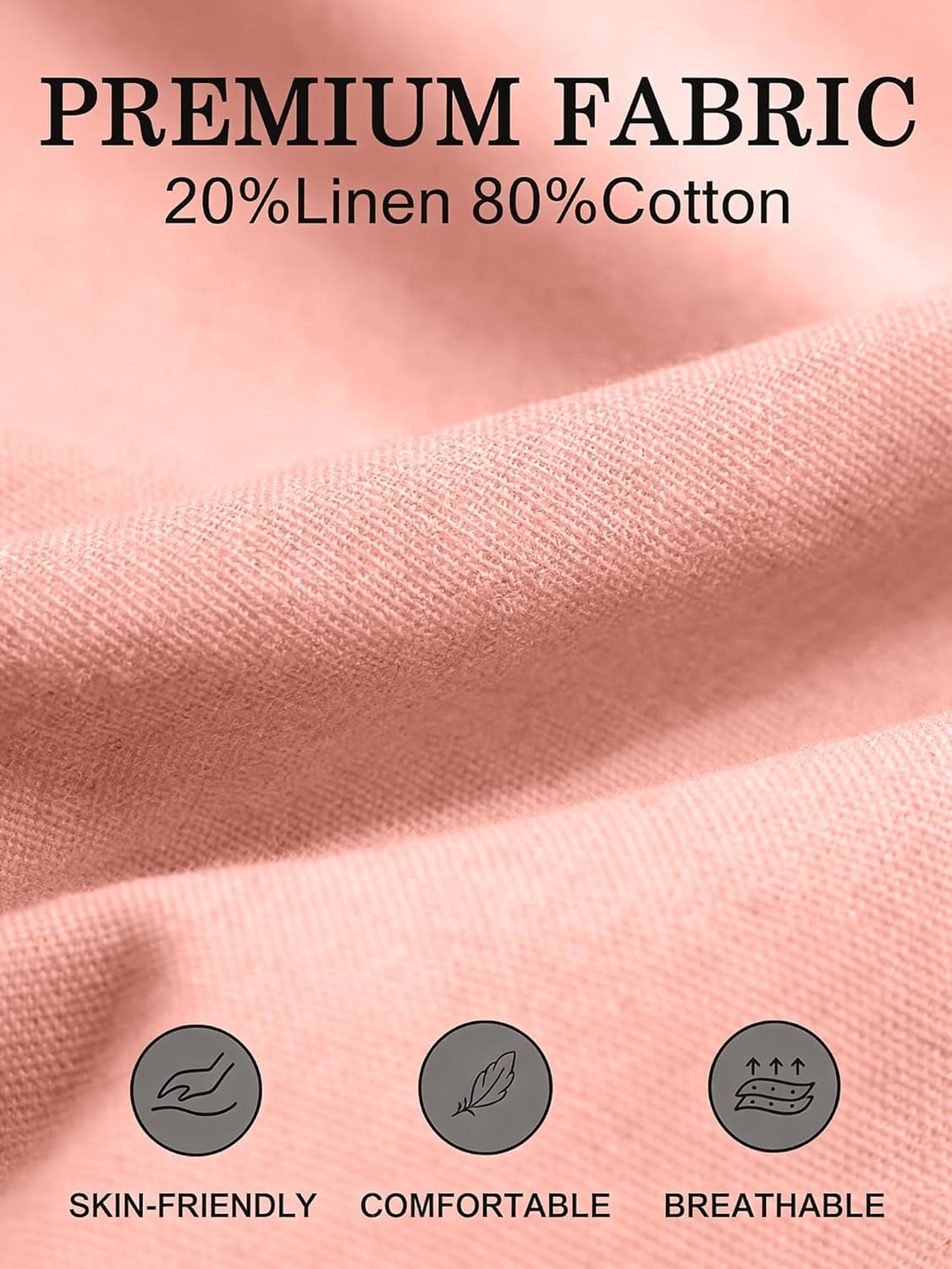 PLEPAN Mens 5 Inch Linen Shorts - Casual Elastic Waist Drawstring Summer Beach Shorts with Pocket - Image 5