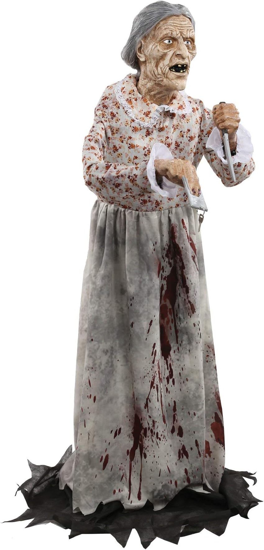UHC Scary Haunted House Granny Bates Horror Decoration Animated Halloween Prop