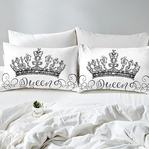 Miniatura 7 de Erosebridal Juego de ropa de cama de corona, funda de edredón con patrón en espiral para niños y niñas, diseño de arte abstracto, funda de edredón