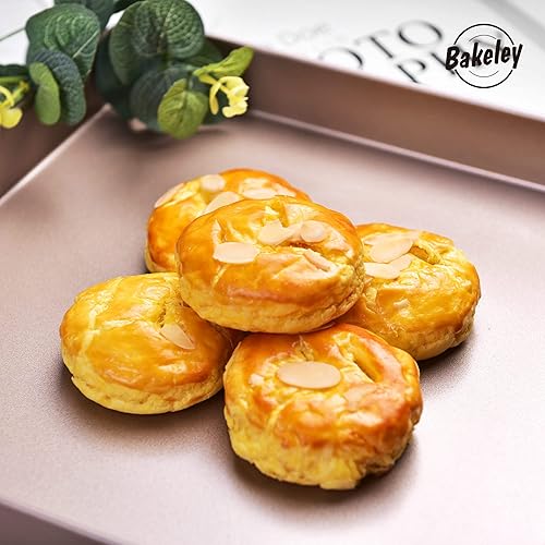 Miniatura 4 de 11-Inch Baking Sheet Pan Non-Stick Square Baking Pan Jelly Roll Bakeware for Oven Roasting 11.2" × 11.2" × 1.38" (Champagne Gold)