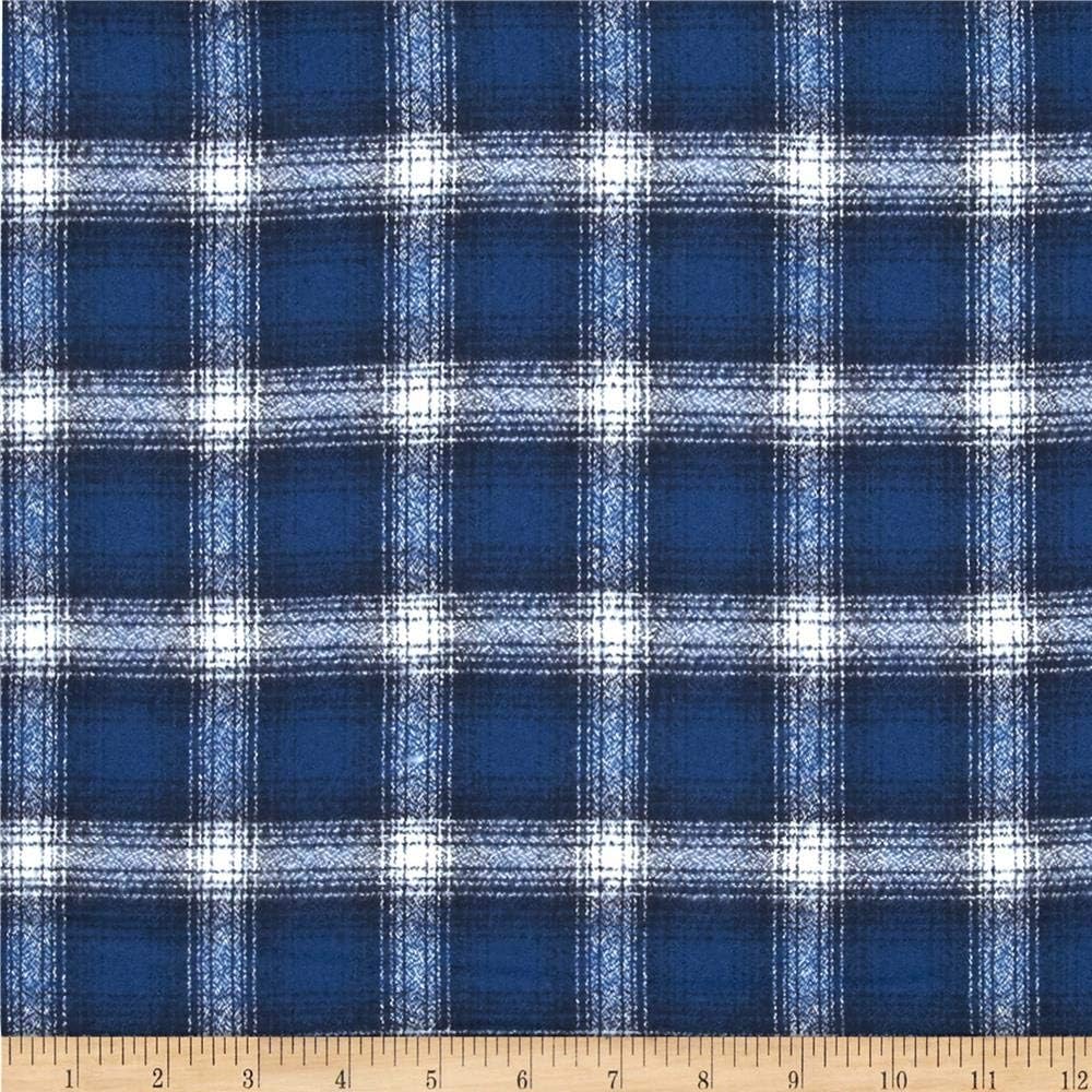 Kaufman Mammoth Flanell Plaid Cobalt, Stoff von der Werft