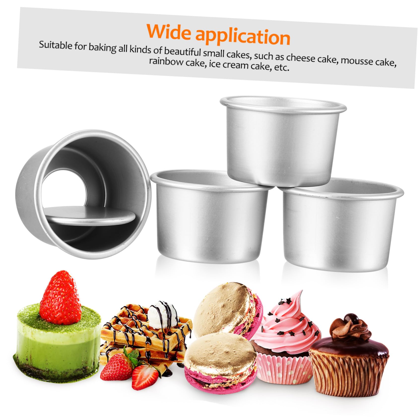Toyvian 20 Pièces Moule à Gâteau Rond Petit Alliage Aluminium avec Fond Amovible Moules à Pâtisserie Antiadhésifs pour Cheesecakes Mousses et Gâteaux Denses Adaptés Cuisson Maison et