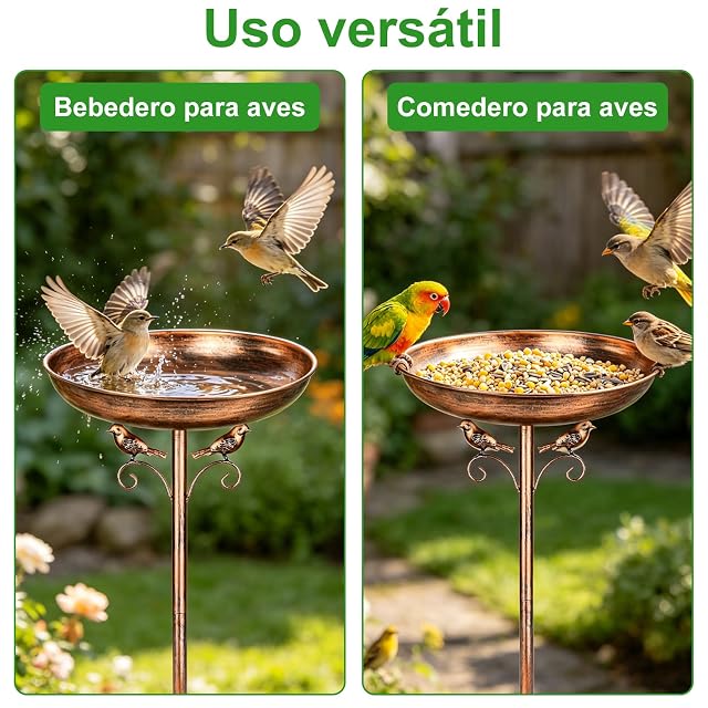 Foto 6 de 7 de PUTINEI Bebedero Pajaros Exterior,Comedero Pajaros Exterior con Pie,Bebedero Pajaros Silvestres…