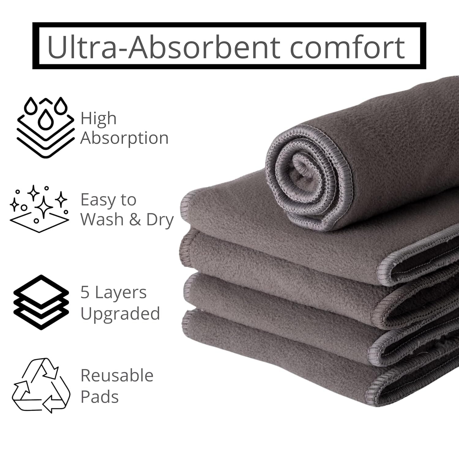 IMPHI Reusable Leakage-Proof Adjustable Baby Cotton Cloth Diapers with High Absorbent Insert Pads | Washable Soft Cloth Diaper Pant/Nappies for Babies 0 to 3 Years, (Multicolor, Pack of 4), CD_IN_14 1
