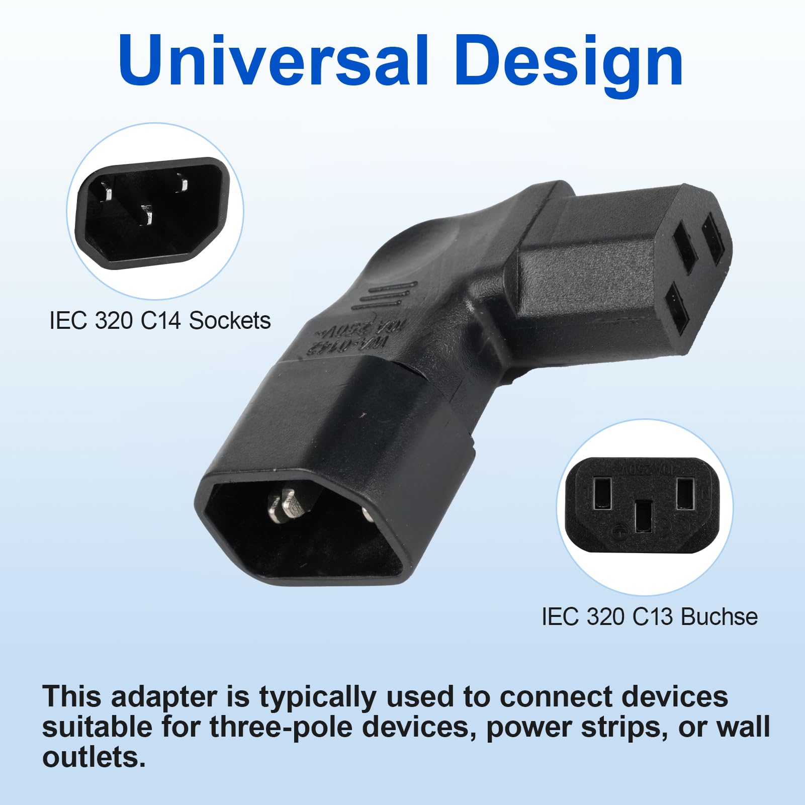 Lot de 6 paires IEC 320 C14 mâle vers C13 femelle - Connecteur d