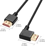 YACSEJAO 8K HDMI 2.1 Right Angle Cable 6.6FT 90 Degree 48Gbps High Speed HDMI Male to Male Cable for 4K@120Hz 8K@60Hz 2K@240Hz (Right Angle)