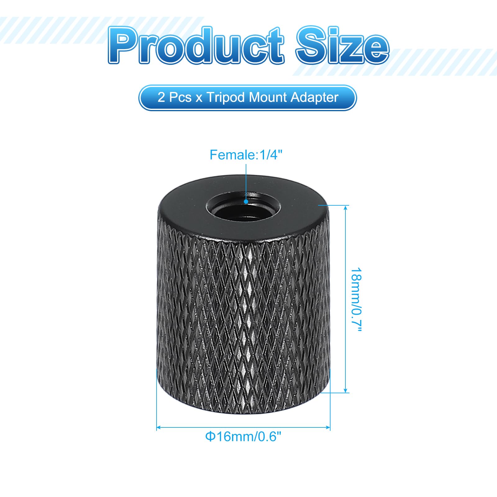 PATIKIL Adattatore Vite Treppiede 1/4" Femmina a 1/4" Femmina, 2 Pezzi Vite per Microfono Vite Fotocamera Convertitore a Doppia Testa per Supporto Microfono Accessori Braccio Magico