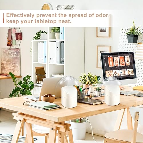 Miniatura 4 de 2 mini botes de basura de escritorio con tapa y 360 bolsas de basura de 0.5 galones para encimera, papelera de escritorio para baño, cocina, mesa de