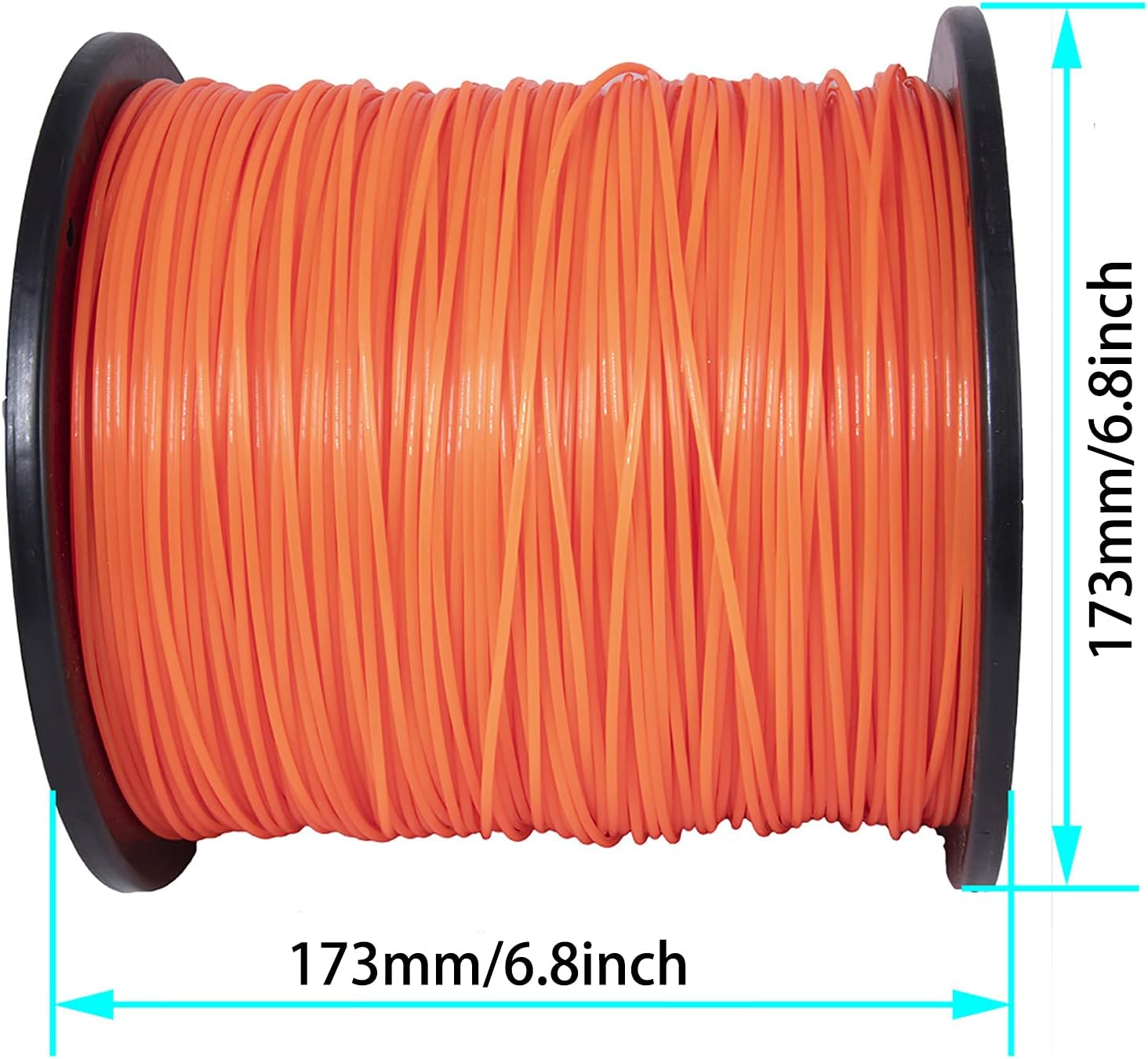 HOTS Round .080" Trimmer Line, 080 String Trimmer line,080 Weed Eater String line Replacement for String Trimmer Weed Trimmer 3-Pound,1200-ft Length String Trimmer Line (Orange)