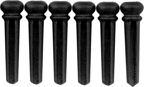 Miniatura 18 de Musiclily Pasadores de puente de guitarra acústica ébano para guitarra folk Taylor Martin, color negro con puntos de concha de perla de 0.157 Negro