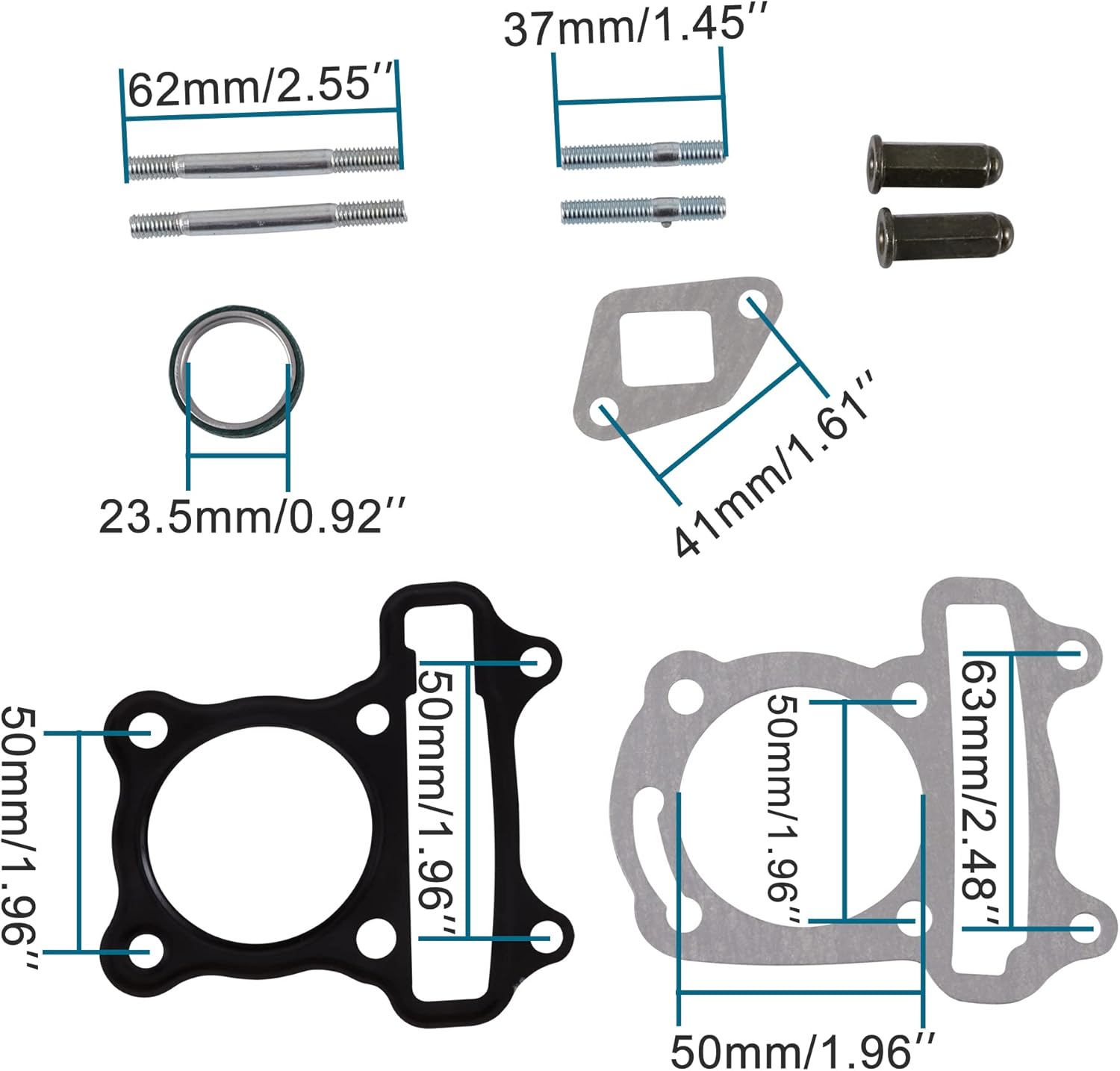 GOOFIT 47mm Big Bore Cylinder Kits Replacement for 80cc 4 Stroke 139QMB GY6 ATV Go Kart Quad Scooter