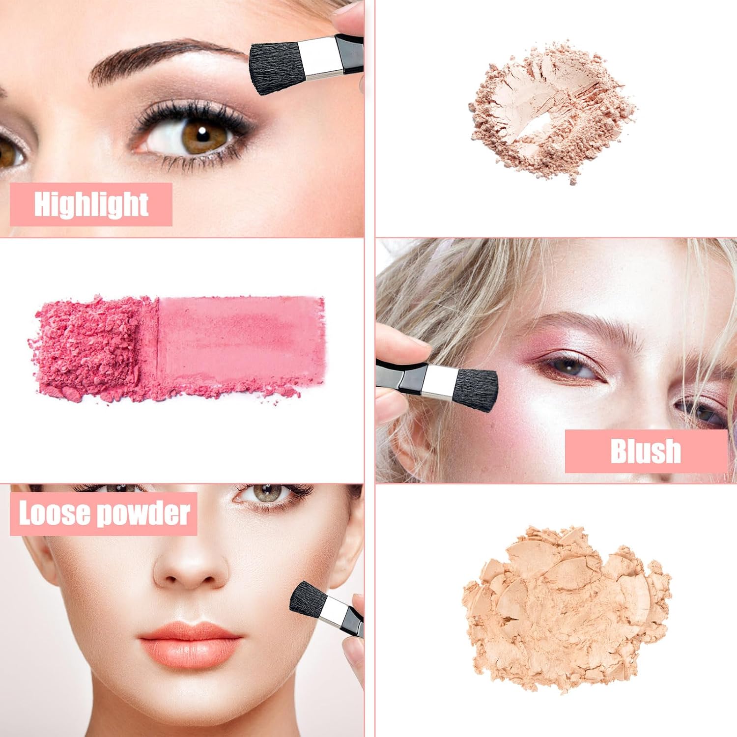 50Pcs Disposable Cosmetic Brush Small Blush Brushes Mini Cosmetic Brush Makeup Portable Powder Brush for Mixing Liquid, Cream or Powder Cosmetics (Black)