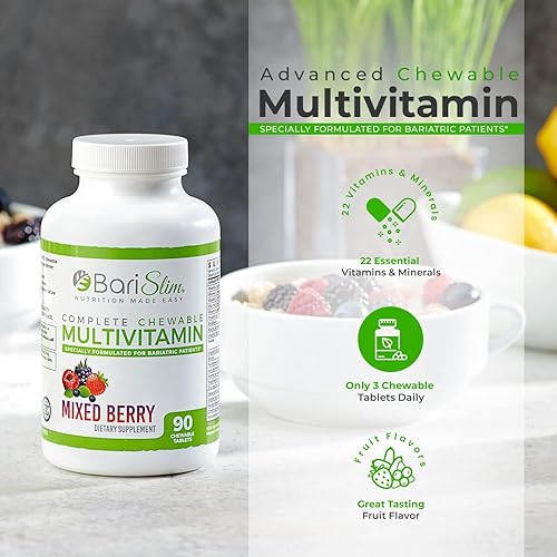 Miniatura 5 de BariSlim Citrato de calcio bariátrico y multivitamínico bariátrico masticable completo, vitamina bariátrica y suplemento para cirugía post
