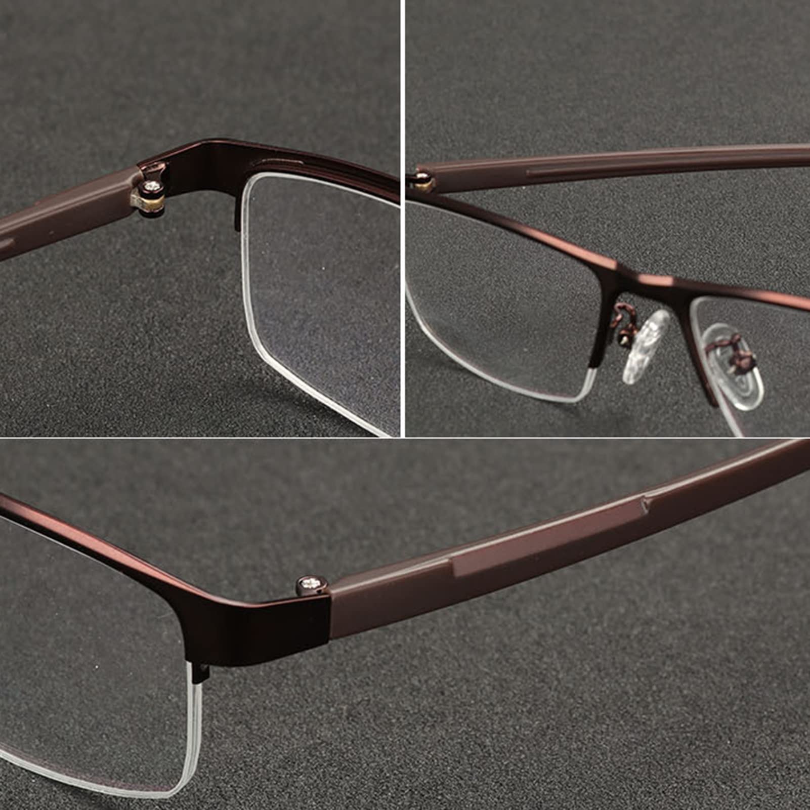 JHDXL Okulary do czytania dla kobiet/mężczyzn, stylowe czytniki komputerowe z zawiasami sprężynowymi, okulary chroniące przed zmęczeniem oczu (kolor: szary, rozmiar: -0,5)