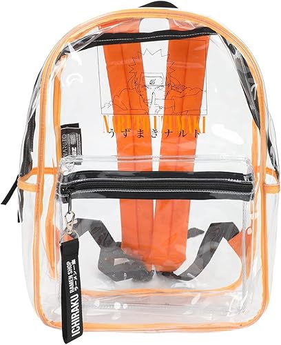 Miniatura 2 de Naruto Shippuden - Mochila de plástico transparente de 17 pulgadas con bolsillo extraíble para laptop, Claro