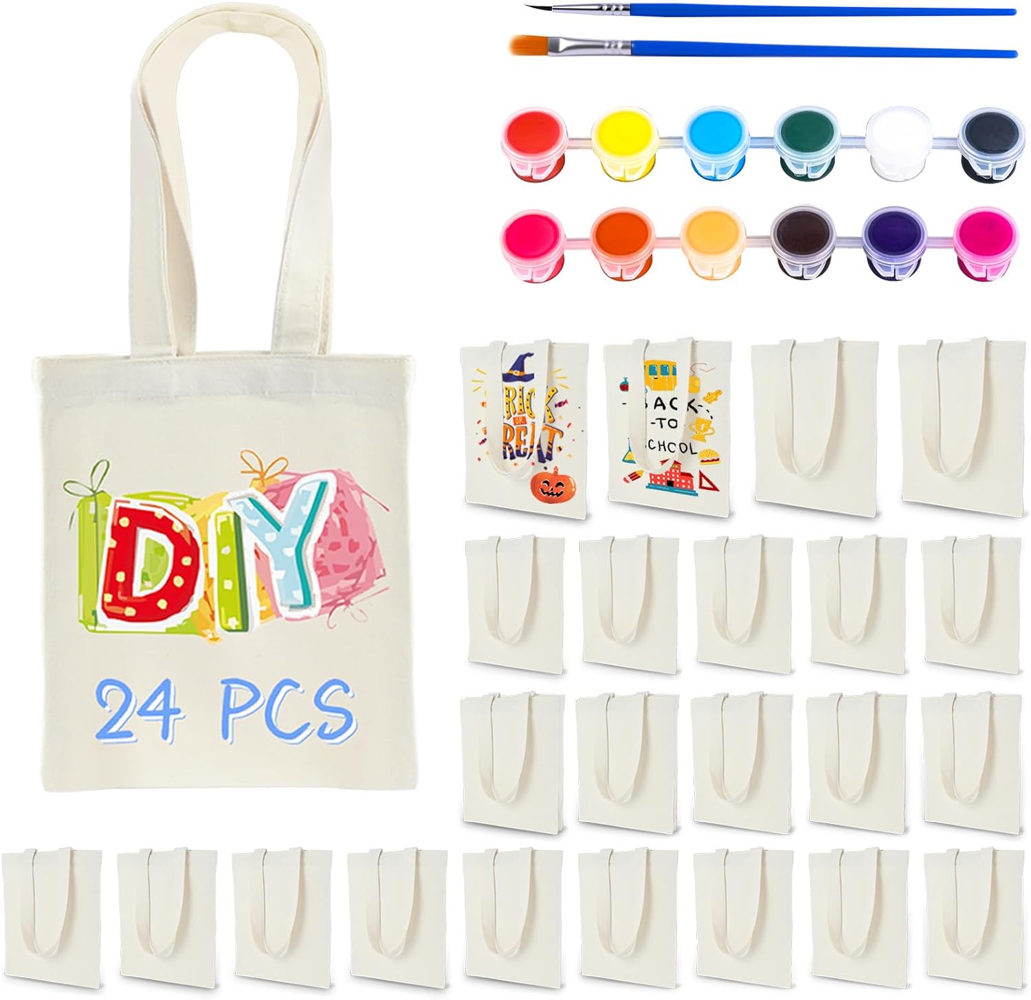 Small Canvas Tote Bags Bulk 24 Pack Sublimation Blank Acrylic