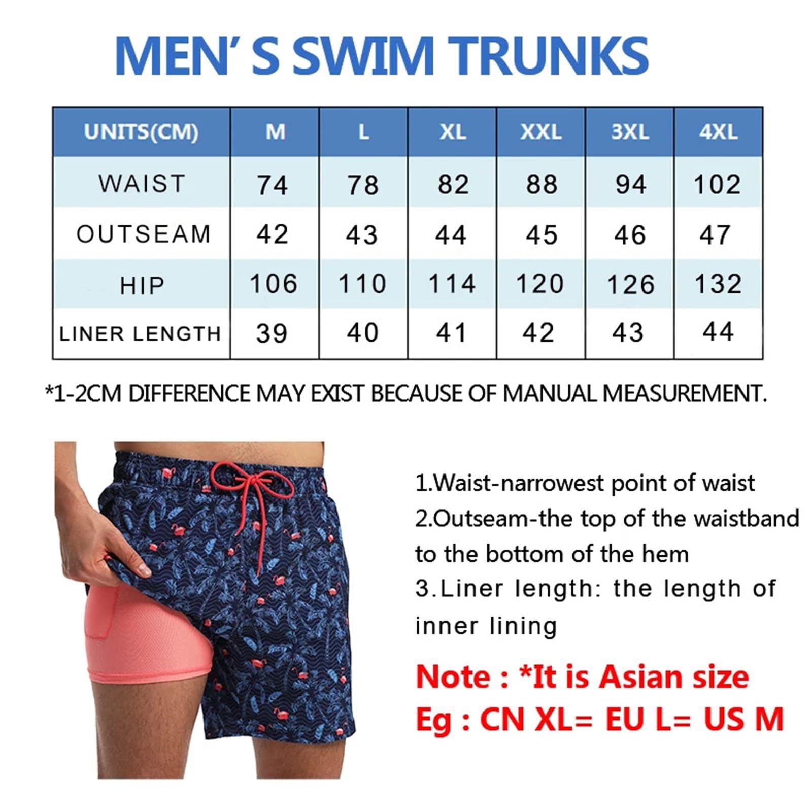 Pantaloncini da Bagno Estivi in ​​Poliestere da Uomo, da Palestra, ad Asciugatura Rapida, con Elastico in Vita, Pantaloni da Spiaggia(Blue with White,L)