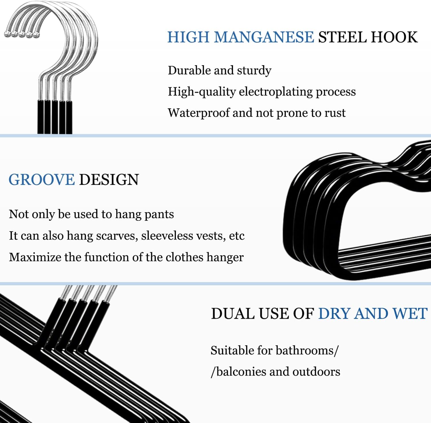 ノンスリップラバーパンツハンガー 20個パック スリムで薄型省スペースのズボンハンガー 錆びないクローゼット衣類オーガナイザー スラ