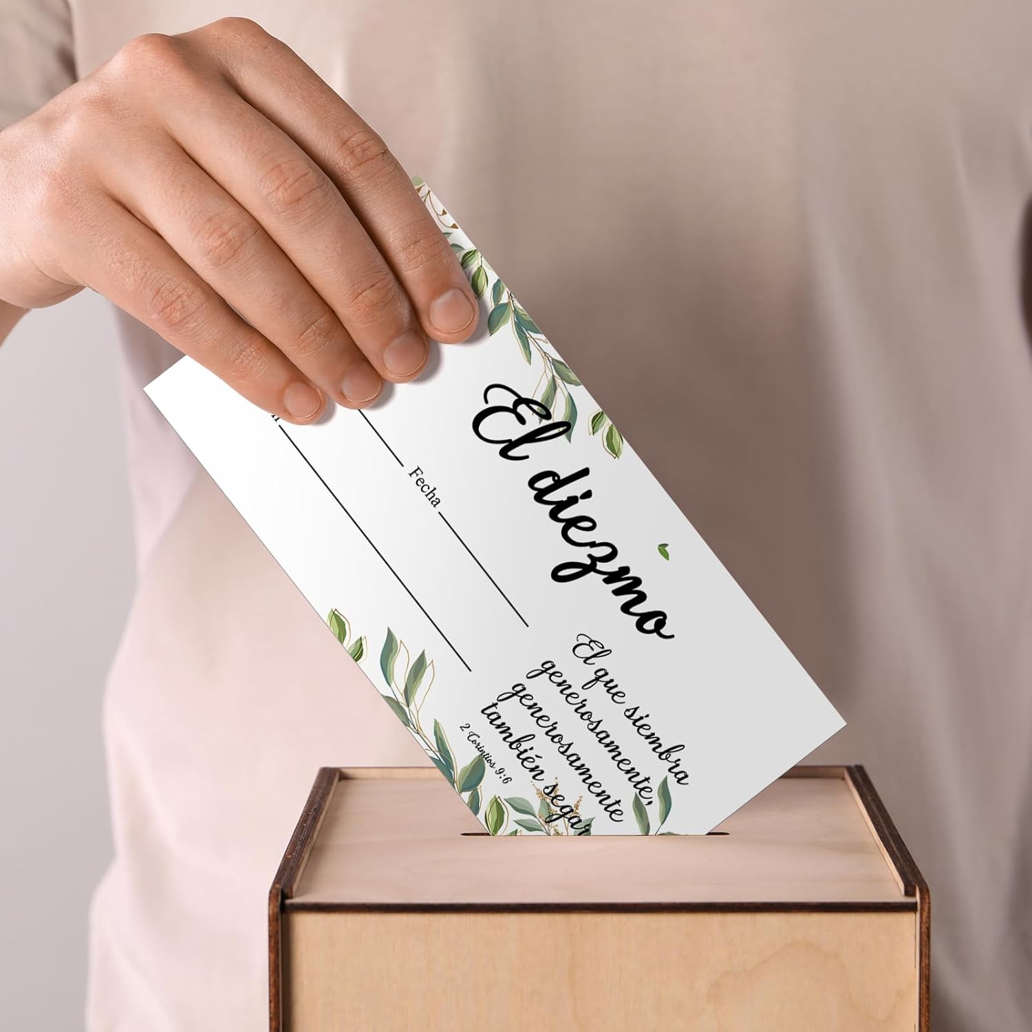 Woanger 500 Count Spanish Offering Envelopes Tithe Donation Tithes and Offering for Church Supplies(Leaf)