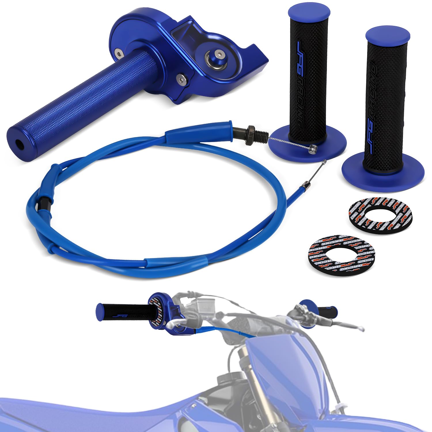 Gas Rapido Gruppo Acceleratore Quick Turn Twist Con Cavo per Adatto per Manopole Moto Dell'acceleratore da 22 mm 50 cc 110 125 150 200 250 cc Dirt Pit Bike (Blu)